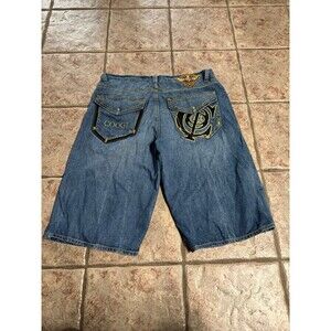 mens COOGI Y2K embroidered  denim shorts size 40